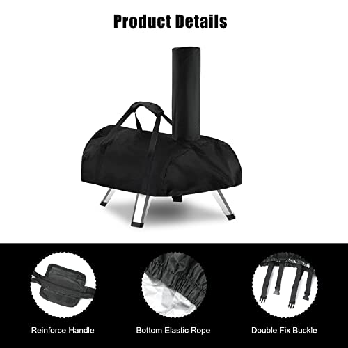 TOYMIS Ooni Karu 16 Schwarz Pizzaofen Abdeckung Wasserdicht Multi-Fuel für Ooni Karu 16 den Außenbereich