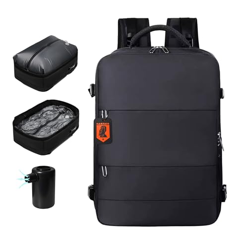 Image of KARRIER Vacuum Compression Backpack for Men & Women - 3-in-1 Travel Bag with Built-In Compression System, 17.3 inch Laptop Sleeve & Cabin-Friendly Design