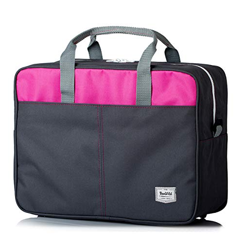 Preisvergleich Produktbild BambiniWelt24 Reisetasche Business Handgepäck Boardgepäck Bordcase 40x20x25 40x30x20 Ryanair Wizzair (pink grau (groß))
