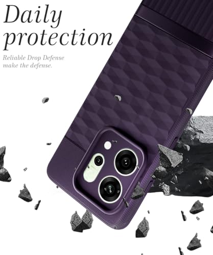 Image of WOW IMAGINE Silicone Back Cover for Oppo Reno 14 5G with Hexa Cube Design (Purple)