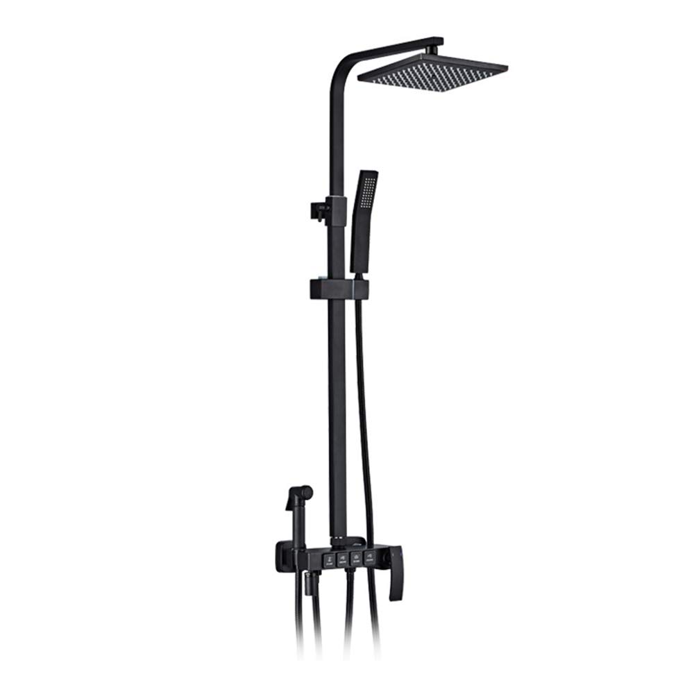 Système de douche carré de 9 pouces mural avec pommeau de douche tête et main