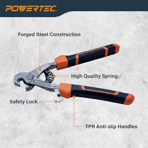 Image of POWERTEC Parrot Head Tile Nippers for Glass, Ceramic, Porcelain, and Mosaic, Ergonomic Soft Grip, Heavy Duty Blades Cuts and Trim Tile Up to 2 /5 inch Thick (71902) 1 Pack