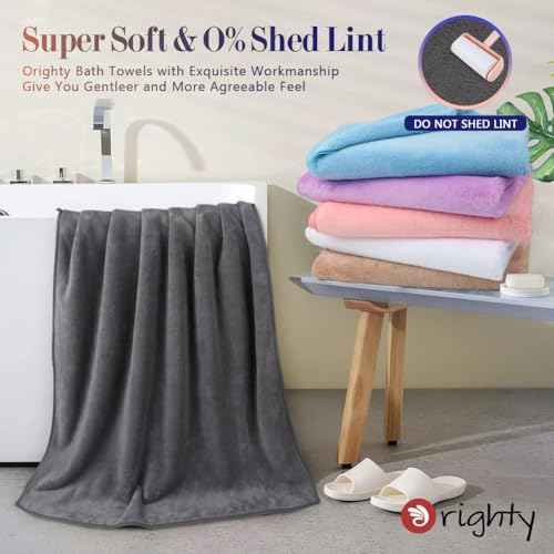 Image of Orighty Bath Towels Pack of 6(24'' x 48'') - Soft Feel, Highly Absorbent, Quick Drying for Body, Sport, Yoga, SPA, Fitness - Multi-Color