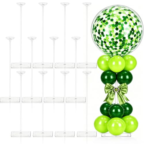 JOYYPOP 12 Set Balloon Stands for Table Clear 15.75 in Adjustable