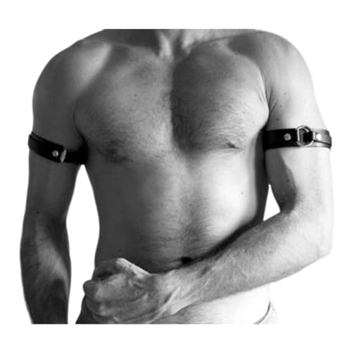Men's Arms Harness Belt Costume, PU Leather Body Chest for Men Sexy Punk Body Harness Belt, Adjustable Buckle Clothes Outfits, Nightclub Cosplay Clubwear