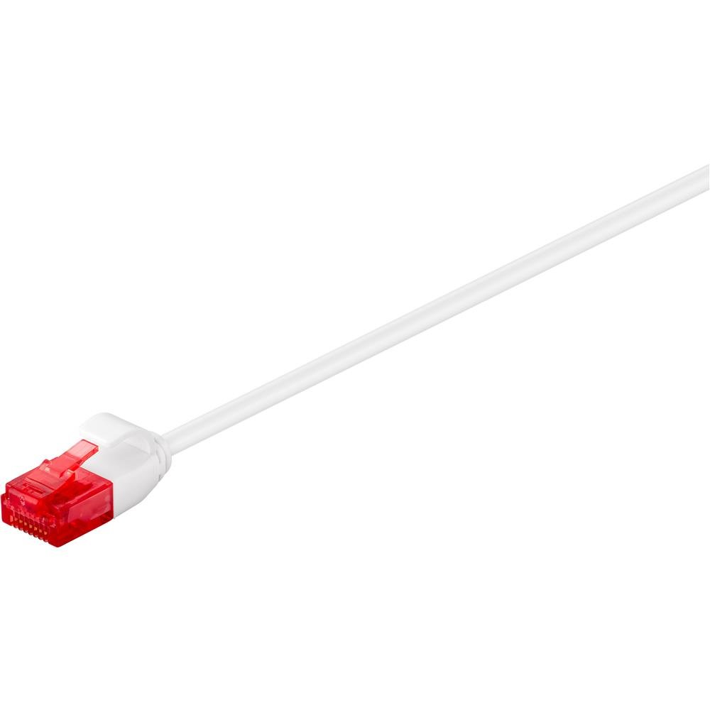 Goobay 93711 CAT 6 Slim Length Patch Cable, U/UTP, White, 15m Length