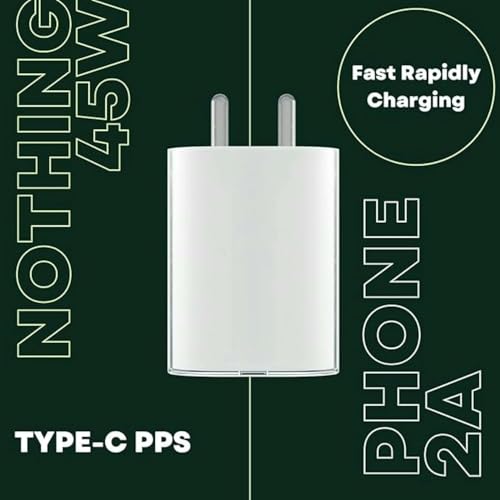 Image of Original 45W Type-C Fast Charger Adapter Compatible with Nothing Phone (1), (2), (2a), Phone (3a), Phone (3a) Pro & CMF Models