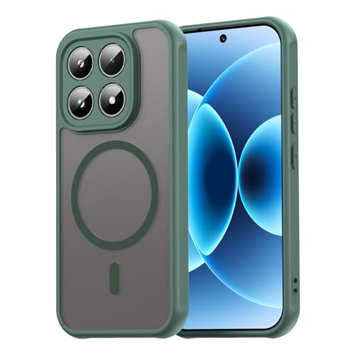 Image of Compatible with Xiaomi 17 Case Cover,Compatible with MagSafe,Anti-Fall,Compatible with Xiaomi 17 5G 25113PN0EC Cell Protective Phone Case Green