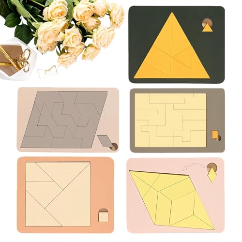 Puzzle de madera – Juego de pensamiento irregular, juego familiar con hueso para...