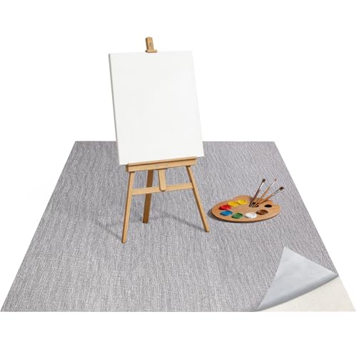 Tapete para piso de manualidades y pintura de 72 x 60 pulgadas, extra grande, impermeable con base antideslizante, lavable para artes, manualidades, pintura y plastilina miniatura 1