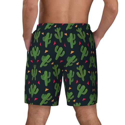 Cactus Artshort Swim Trunks with Waist Rope and Two Side Pockets Beach Shorts Bathing Suits for Men4