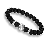 Armbänder Konstellationen,Widder Elastische Stein Armband Perlen Lava Natürliche Armreifen Armband Männer Jahrgang Angst Heilende Punk Edelstein Chakra Yoga Logo Schmuck Memorial Geschenk