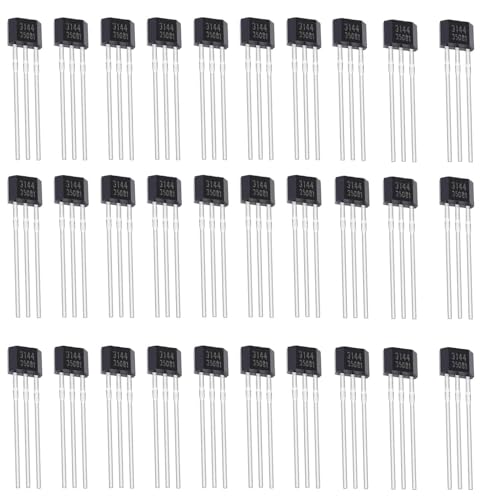 30-Pack A3144 Hall Effect Sensor, 3-Pin Magnetic Switch