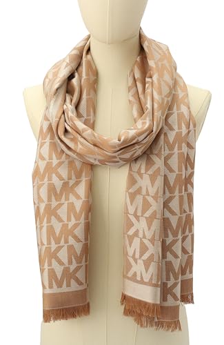 Michael Kors womens Mk Charm Colorblocked Lws Scarf, Stylish Fashion Accessory for Cold Weather2