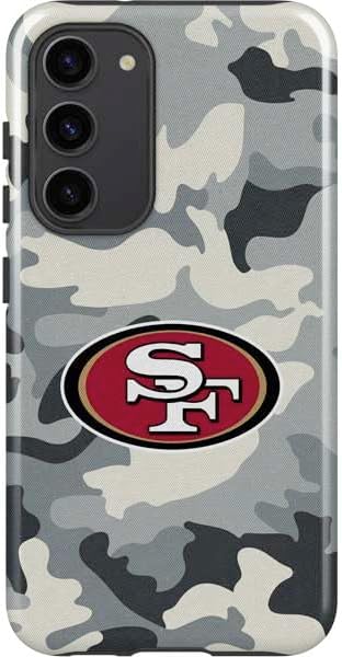 Skinit Pro Phone Case Compatible with Galaxy S23 Plus - Officially Licensed NFL San Franciso 49ers Black & White Design