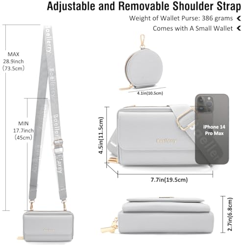 Crossbody Bag for Women Small Shoulder Handbag Leather Cell Phone Purse Wristlet Clutch Wallet with Card Slots2