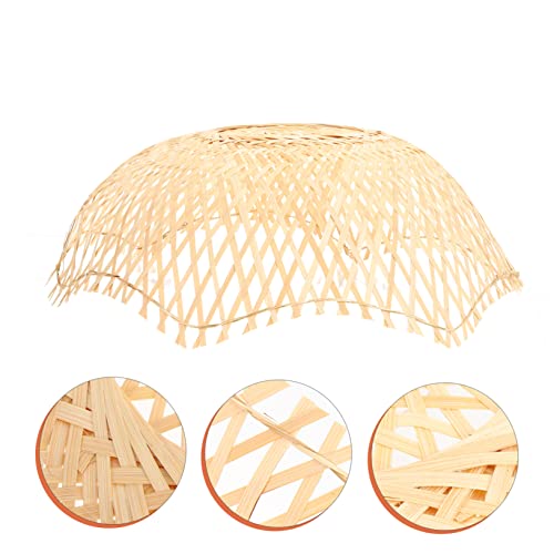 Osaladi Rustic Cover Handmade Cottage Country For A Lampshade Pendant Hotel Light Shade Bulb Floor Cage Guard Bamboo Rattan Lamp Supplies Chinese Desk Lighting Woven Type Weaving Table #TOP7