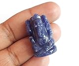 Myhealingworld Natural Sodalite Stone Healing Good Luck Charm Ganesha Statue, Tiny Ganesh Statue Ganesha Statue for Gift Beautiful Handcrafted Ganesha Idol Pocket Ganesh Statue Sculpture