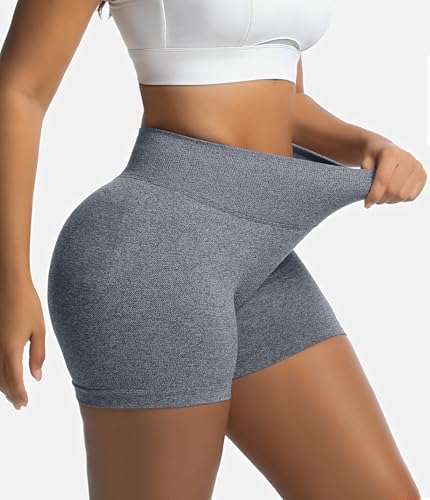 OVESPORT 3 Pack Women's Seamless Workout Shorts High Waisted Scrunch Butt Lifting Gym Booty Yoga Short Pants3