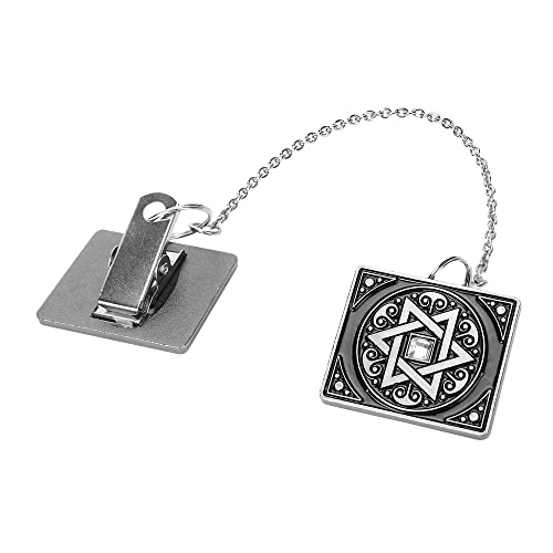 BRTAGG Clips for Tallit Prayer Shawl, Star of David Design, 1.4" long by 1.2" wide, 6.9" Long Chain3