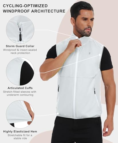 Image of Little Donkey Andy Men's Water-resistant Outerwear Vests, Stretch Windproof Vest for Cycling, Running, Golf