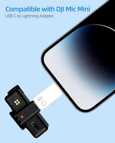 MoKo para dji Mic Mini Adaptador de USB C a Lightning, Adaptador Lightning a USB C para iPhone 14/13/12/11/Receptor de Micrófono Inalámbrico, Soporta Carga, Transferencia de Datos, OTG, Blanco - imagen 2