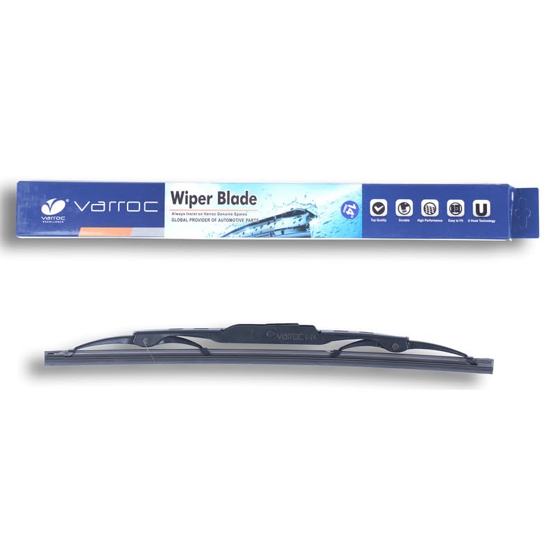VARROC Wiper Blade 9 mm U Hook 330 mm 13 in | Smooth & Silent Cleaning | Works in All Weathers | Anti-Corrosion Frame | Easy to Install | Size 13-Inch-image-24