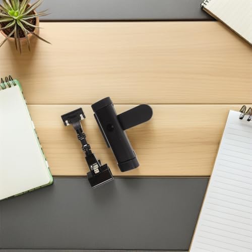 Pince à signature rotative 360° en métal noir Tofficu pour documents