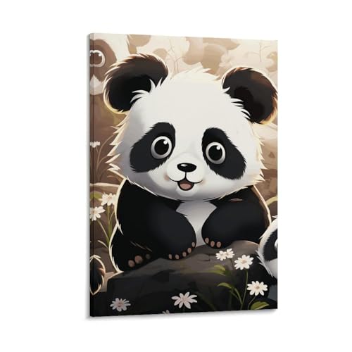 Toile murale panda de qualité supérieure décoration 75cm