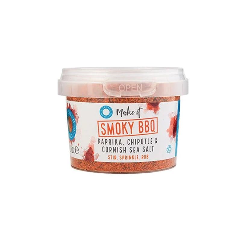 Cornish Sea Salt - Smokey BBQ Seasoning with Celtic Sea Salt - Michelin Starred Chef Approved - Herbs, Spices & Seasonings - Spices for Cooking, Kitchen Accessories - 4 x 50g