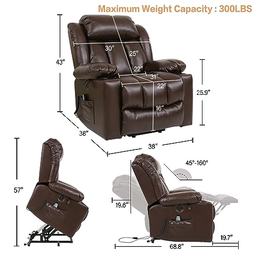 Parkol Power Lift Recliner Chair For Elderly Breathable Leather Recliner Chair With Massage And Heat For People Limited Mobility,2 Cup Holders,Electric Stand Assist,Usb Ports,Gifts For Family thumb #1