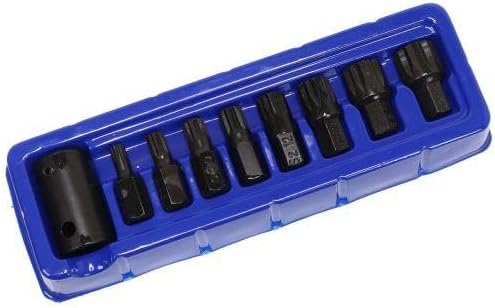 US PRO Tools 9pc Impact Spline Bit Set with 1/2" DR Bit Holder M6 - M18 3996