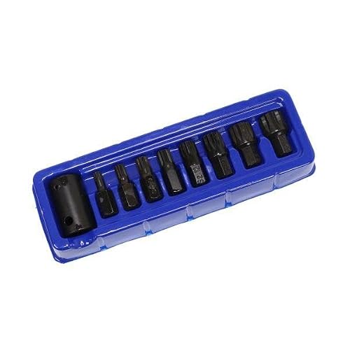 US PRO Tools 9pc Impact Spline Bit Set with 1/2" DR Bit Holder M6 - M18 3996