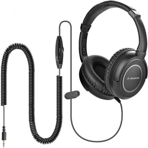 Amazon.co.jp: Avantree HF039 ロングコイルコードヘッドフォン