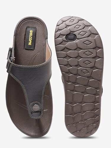 Image of WELCOME Soft Men's Slippers with Cushion FootBed for Adult | Comfortable & Light Weight | Stylish & Anti-Skid | Waterproof & Regular Flip Flops for Gents /Boys