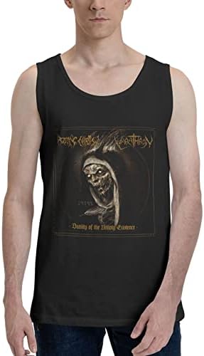 Rosmall Mens Black Metal Band Ŕŏťťīňĝ and Ĉĥŕīsť Tank Tops Shirts Youth & Adult Shirt Muscle Bodybuilding T-Shirt Performance Sleeveless Shirt Crew Neck Workout Undershirts Vest XX-Large