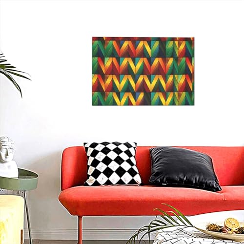 Toile triangulaire géométrique colorée OUSIKA impression moderne 45x30