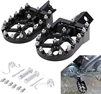 Fußrasten Motorrad, Motorrad Fußrasten CNC Aluminium Moped Zubehör für Simson S51 Beta RR 50 Rieju Mrt 50 CRF XR CR 50 70 80 100 125 CT200U Mini Bike SSR RFZ Pit Bike-Schwarz