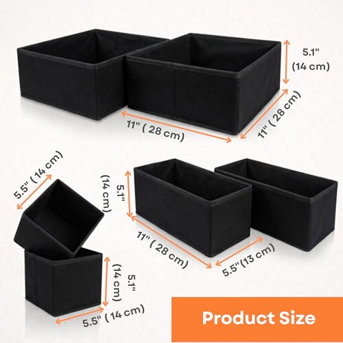 Image of Sopent 6 Pcs Foldable Wardrobe Organizer for Clothes (Black)