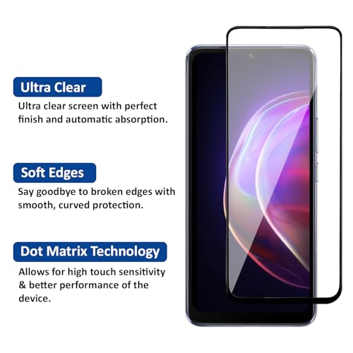 Image of AIBEX Tempered Glass for Vivo V21 / Vivo V21E / Vivo S1 / S1 PrO /Samsung A30 / Samsung A50| 9H Hardness | Anti-Glare & Anti-Fingerprint | Water Resistant | Edge-to-Edge Full Screen Protector