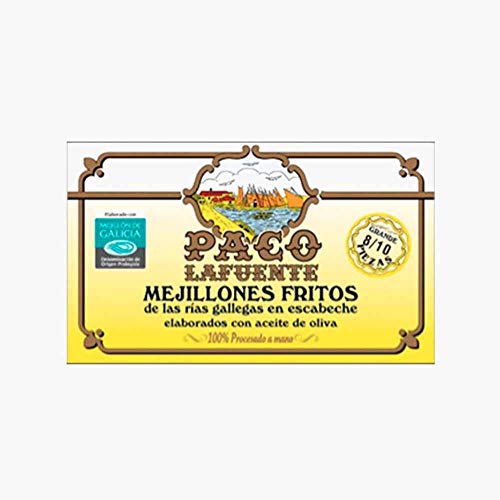 Mejillones Fritos de las rias gallegas en escabeche elaborados en aceite de oliva 8/10 Paco Lafuente