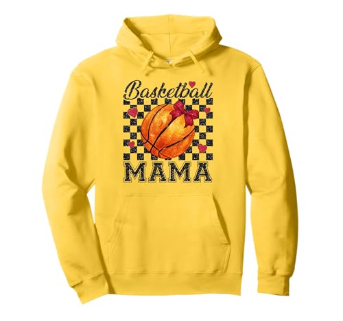 Basketball Mama Coquette Bow Game Days Retro Muttertag Pullover Hoodie