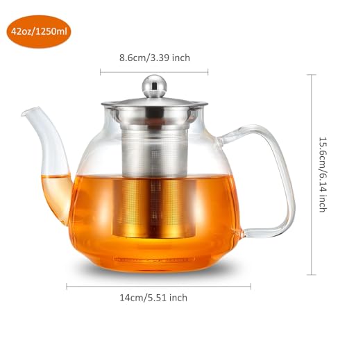 Sveyn BD006 42Oz/1250Ml Glass Tea Kettle,Glass Teapot thumb #3