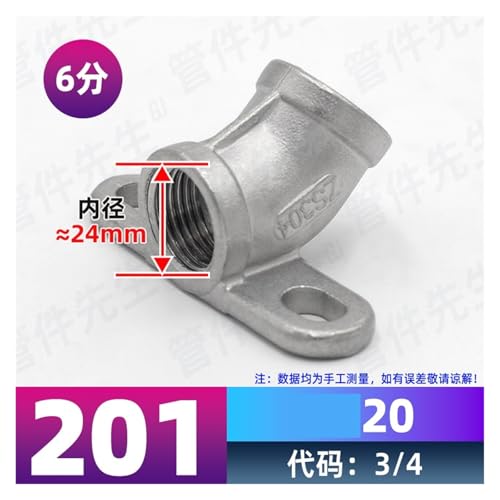 Coude inox 304 raccord fontaine à eau 45 degrés avec embase G3/4