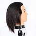 Male Mannequin Head 100% Human Hair Mannequin Head Cosmetology Mannequin Head with Stand Mannequin Head Human Hair Doll Head (black)