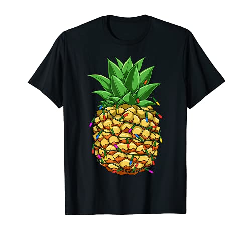 Ananas luci di Natale hawaiano Mele Kalikimaka Maglietta