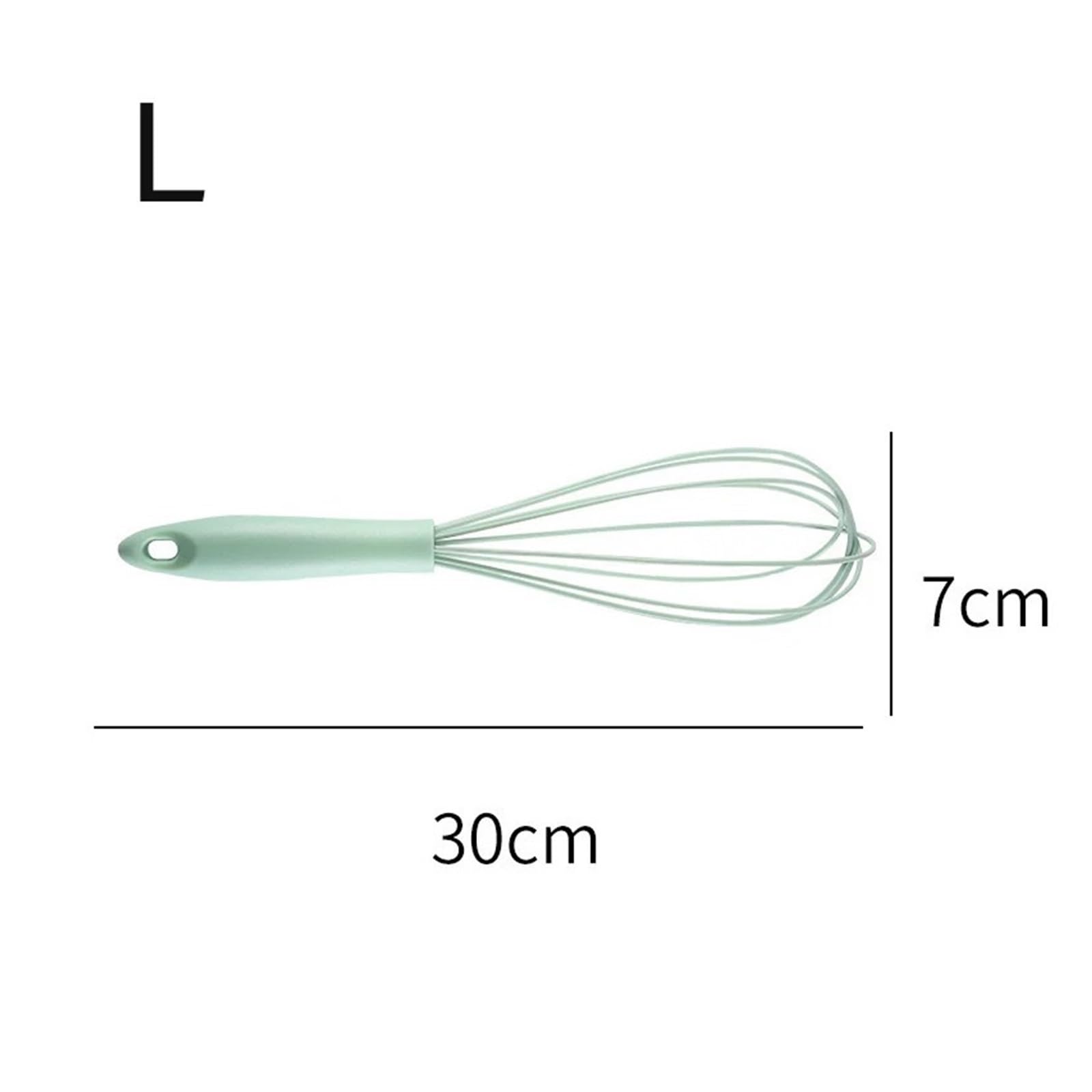 Batidor manual de huevos - globo silicona que ahorra espacio for uso en la cocina(2pcs Green 10 12in)