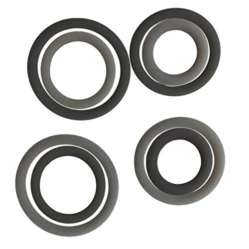PATTNIUM 4 Pieces Black 4 Pieces Grey Rubber Bands For Men 0.7mm thickness Silicone Rings Set