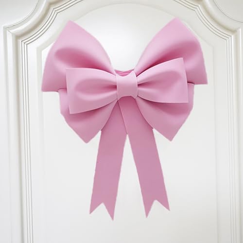 Gleemix Große Rosa Schleife Geschenk Deko, 30cm DIY Geschenkschleife Rosa Groß Schleife Autoschleife Geschenkschleife, für Hochzeit Party Auto Valentinstag Weihnachten Geschenk, Selbst Zusammengebaut
