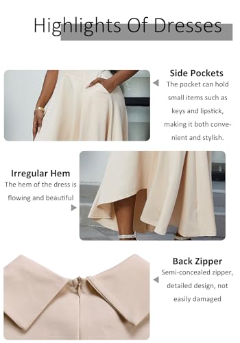 LAJIOJIO Elegant Dresses for Women Formal Short Sleeve A-Line Party Dress4